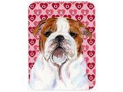 Bulldog English Hearts Love and Valentine s Day Glass Cutting Board Large