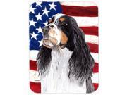USA American Flag with Springer Spaniel Glass Cutting Board Large