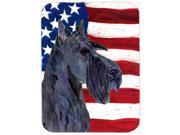 USA American Flag with Scottish Terrier Glass Cutting Board Large