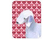 Bedlington Terrier Hearts Love and Valentine s Day Glass Cutting Board Large