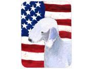 USA American Flag with Bedlington Terrier Glass Cutting Board Large