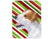 Jack Russell Terrier Candy Cane Holiday Christmas Glass Cutting Board Large
