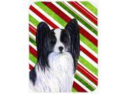 Papillon Candy Cane Holiday Christmas Glass Cutting Board Large
