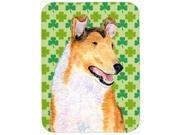 Collie Smooth St. Patrick s Day Shamrock Portrait Glass Cutting Board Large
