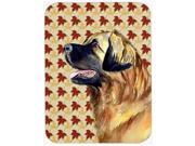 Leonberger Fall Leaves Portrait Glass Cutting Board Large