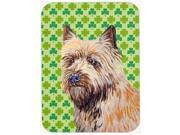 Cairn Terrier St. Patrick s Day Shamrock Portrait Glass Cutting Board Large
