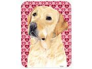 Labrador Yellow Hearts Love and Valentine s Day Glass Cutting Board Large
