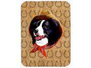 Border Collie Dog Country Lucky Horseshoe Glass Cutting Board Large