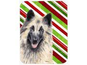 Belgian Tervuren Candy Cane Holiday Christmas Glass Cutting Board Large