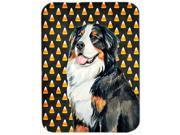 Bernese Mountain Dog Candy Corn Halloween Portrait Glass Cutting Board Large