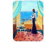 Lady with her Pug Glass Cutting Board Large