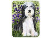 Bearded Collie Glass Cutting Board Large