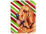Bloodhound Candy Cane Holiday Christmas Glass Cutting Board Large