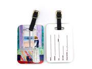 Lady with her Schipperke Luggage Tags Pair of 2