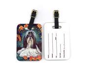 Autumn Leaves Shih Tzu Luggage Tags Pair of 2