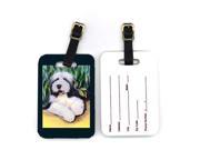 Pair of 2 Bearded Collie Luggage Tags
