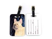 Starry Night French Bulldog Luggage Tags Pair of 2