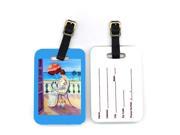 Lady with her Japanese Chin Luggage Tags Pair of 2