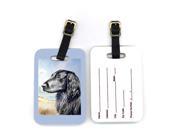 Pair of 2 Flat Coated Retriever Luggage Tags
