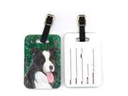 Pair of 2 Border Collie Luggage Tags