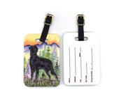 Pair of 2 Flat Coated Retriever Luggage Tags