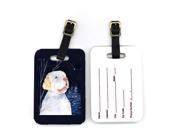 Starry Night Clumber Spaniel Luggage Tags Pair of 2