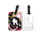 Pair of 2 Poodle Luggage Tags