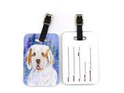 Pair of 2 Clumber Spaniel Luggage Tags
