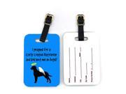 Pair of 2 Curly Coated Retriever Luggage Tags