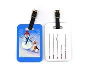 Snowman with Fox Terrier Luggage Tags Pair of 2