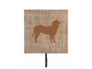 Curly Coated Retriever Burlap and Brown Leash or Key Holder BB1074