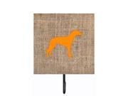 Greyhound Burlap and Orange Leash or Key Holder BB1086