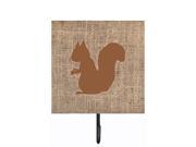 Squirrel Burlap and Brown Leash or Key Holder BB1119