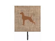 Pointer Burlap and Brown Leash or Key Holder BB1105
