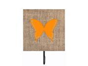 Butterfly Burlap and Orange Leash or Key Holder BB1036