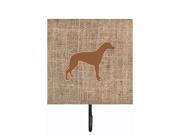 Greyhound Burlap and Brown Leash or Key Holder BB1086