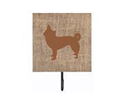 Chihuahua Burlap and Brown Leash or Key Holder BB1068