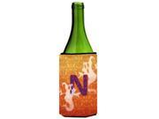 Halloween Ghosts Monogram Initial Letter N Wine Bottle Beverage Insulator Beverage Insulator Hugger