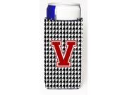 Monogram Houndstooth Letter V Ultra Beverage Insulators for slim cans CJ1021 VMUK