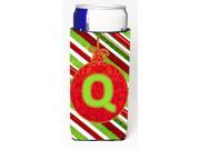 Christmas Oranment Holiday Monogram Initial Letter Q Ultra Beverage Insulators for slim cans CJ1039 QMUK