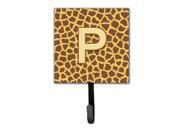 Letter P Initial Monogram Giraffe Leash Holder or Key Hook