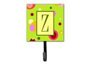 Letter Z Initial Monogram Green Leash Holder or Key Hook