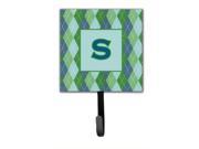 Letter S Initial Monogram Blue Argoyle Leash Holder or Key Hook