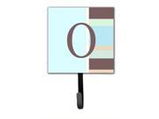 Letter O Initial Monogram Blue Stripes Leash Holder or Key Hook