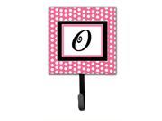 Letter O Initial Monogram Pink Black Polka Dots Leash Holder or Key Hook