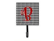 Letter B Initial Monogram Houndstooth Black Leash Holder or Key Hook