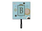 Letter B Initial Monogram Blue Dots Leash Holder or Key Hook