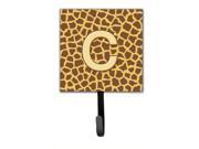 Letter C Initial Monogram Giraffe Leash Holder or Key Hook