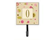 Letter O Initial Monogram Tan Dots Leash Holder or Key Hook