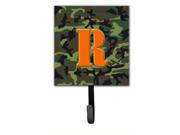 Letter R Initial Monogram Camo Green Leash Holder or Key Hook